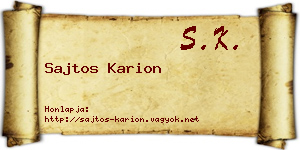 Sajtos Karion névjegykártya